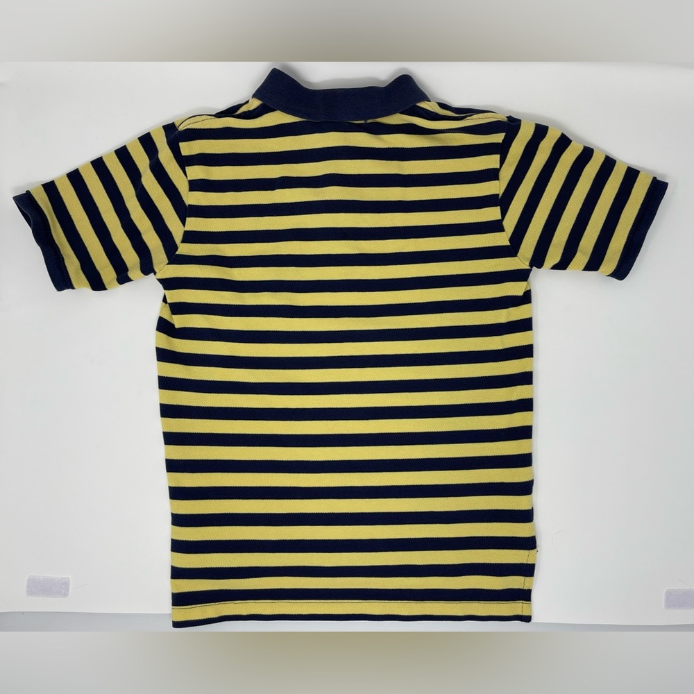 POLO By RALPH LAUREN: Navy/Yellow Striped Polo Shirt, Size 7 - Picture 2 of 4